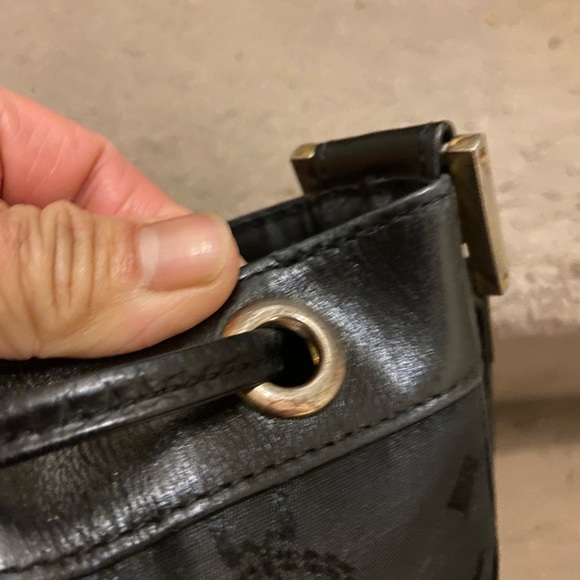 MCM Nylon Monogram Drawstring Bucket Bag - Picture 10 of 12